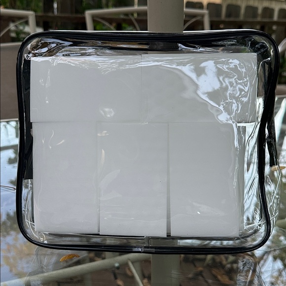 Other - Clear Cosmetic Organizer with 15 household cleaning sponges